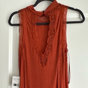Free People sleeveless top with lace size medium